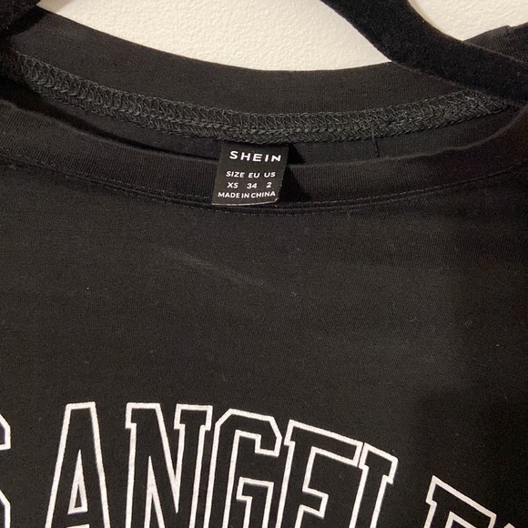 SHEIN Black Los Angeles Crop Top - size XS - Picture 4 of 5